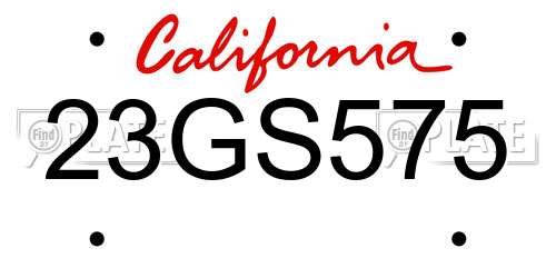 23GS575 California License Plate