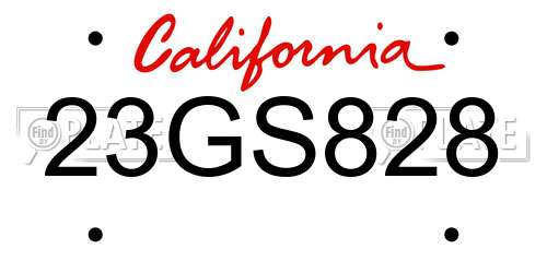 23GS828 California License Plate