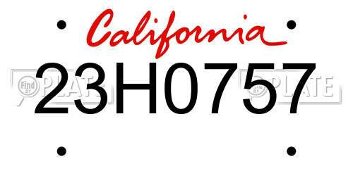 23H0757 California License Plate