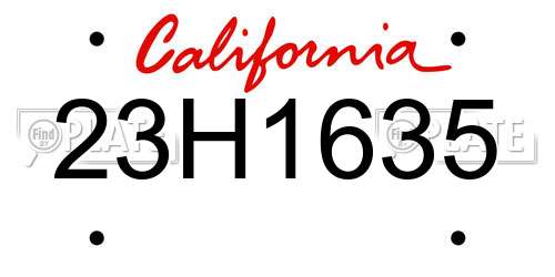 23H1635 California License Plate