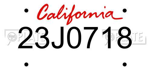 23J0718 California License Plate
