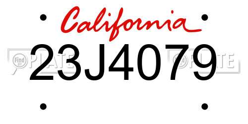 23J4079 California License Plate