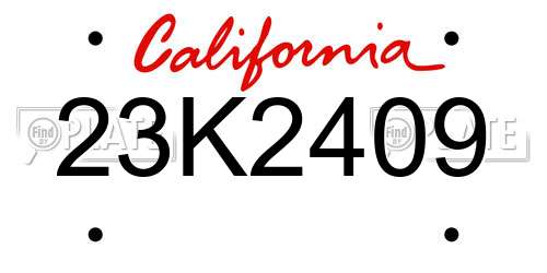 23K2409 California License Plate