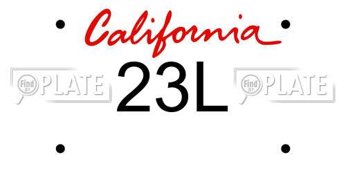 23L California License Plate