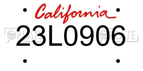 23L0906 California License Plate