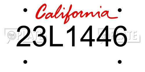 23L1446 California License Plate