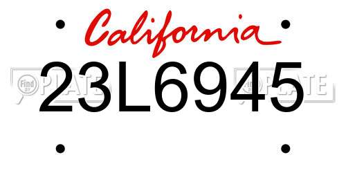 23L6945 California License Plate