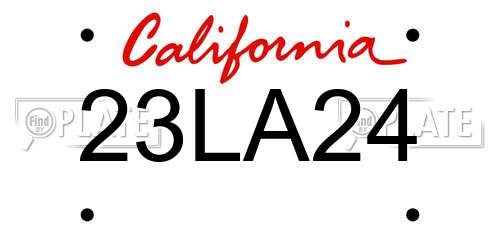 23LA24 California License Plate