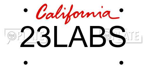 23LABS California License Plate