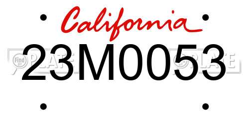 23M0053 California License Plate