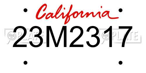 23M2317 California License Plate