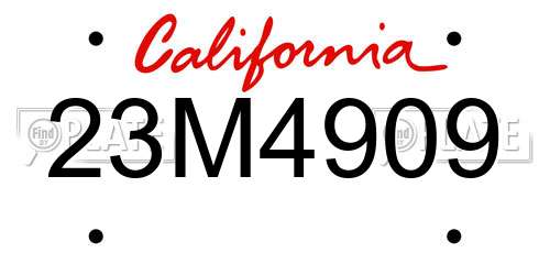 23M4909 California License Plate