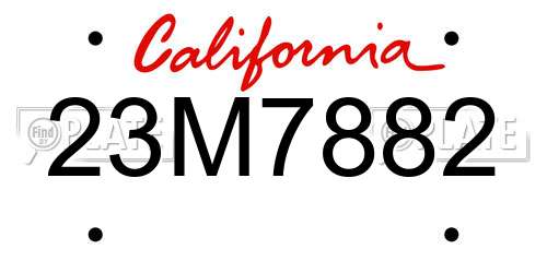 23M7882 California License Plate