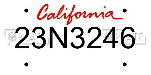 23N3246 California License Plate