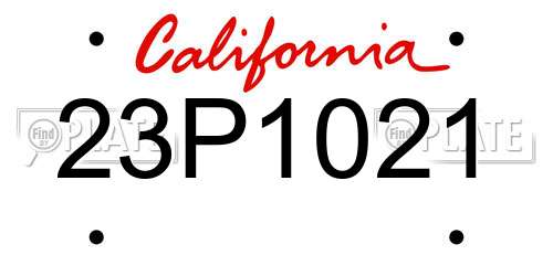23P1021 California License Plate