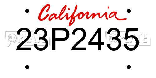 23P2435 California License Plate