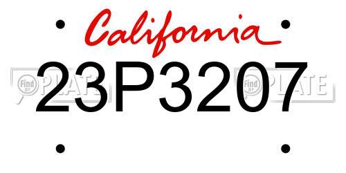 23P3207 California License Plate
