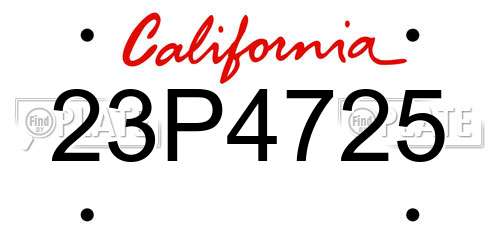 23P4725 California License Plate