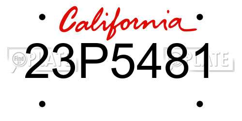 23P5481 California License Plate