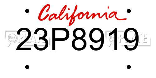 23P8919 California License Plate
