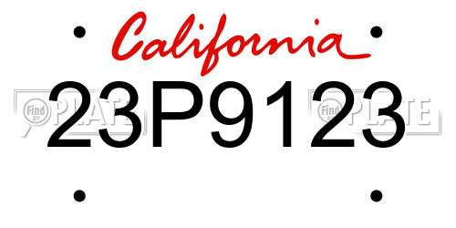 23P9123 California License Plate