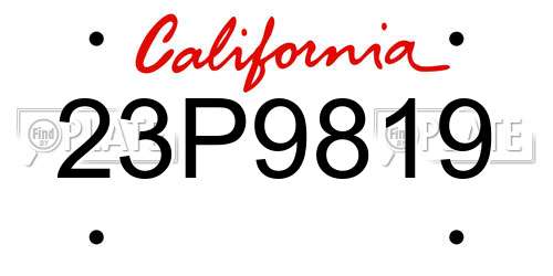 23P9819 California License Plate