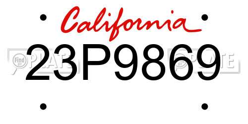 23P9869 California License Plate