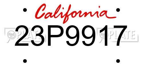 23P9917 California License Plate