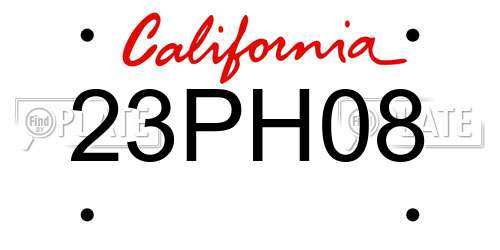 23PH08 California License Plate