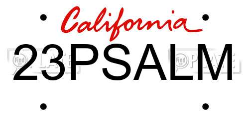 23PSALM California License Plate