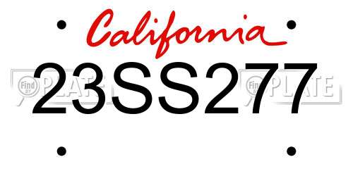 23SS277 California License Plate