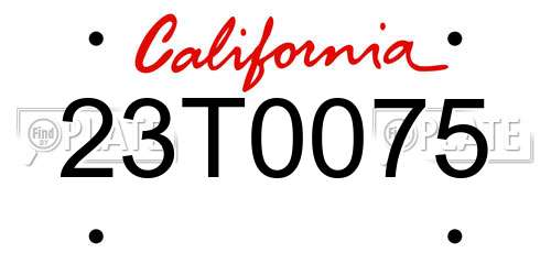 23T0075 California License Plate