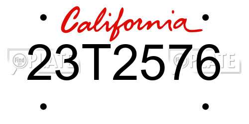 23T2576 California License Plate