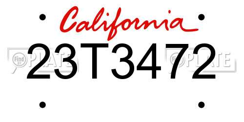 23T3472 California License Plate