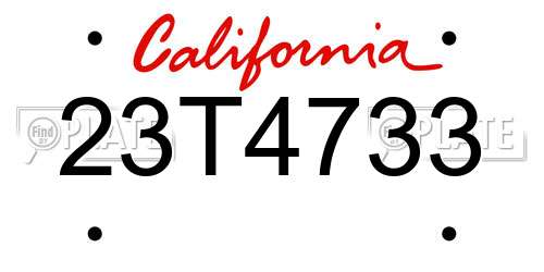 23T4733 California License Plate