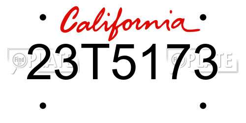 23T5173 California License Plate