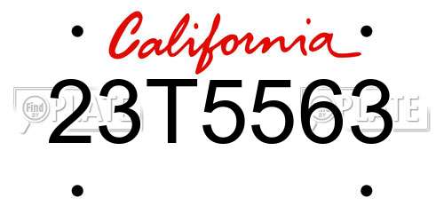 23T5563 California License Plate