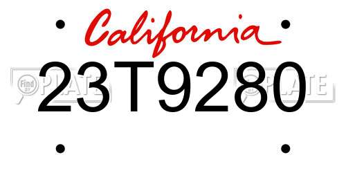 23T9280 California License Plate