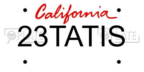 23TATIS California License Plate