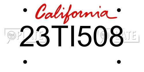 23TI508 California License Plate