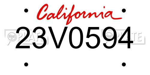 23V0594 California License Plate