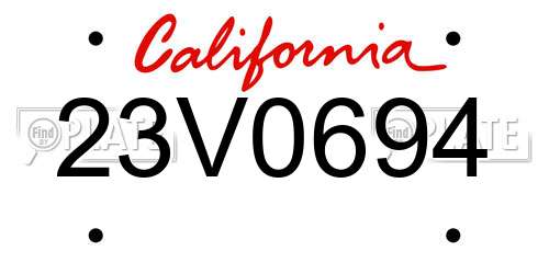 23V0694 California License Plate