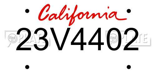 23V4402 California License Plate