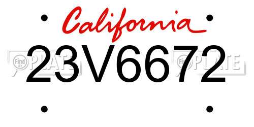 23V6672 California License Plate