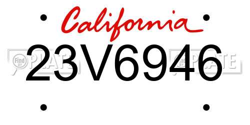 23V6946 California License Plate