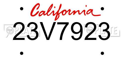 23V7923 California License Plate
