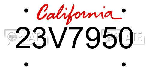 23V7950 California License Plate