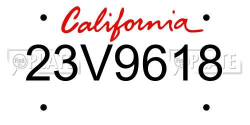 23V9618 California License Plate