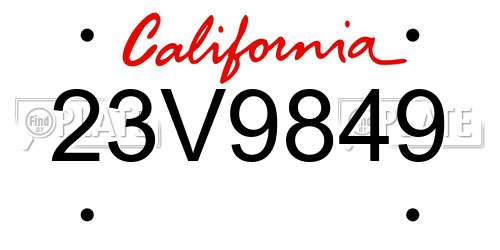23V9849 California License Plate
