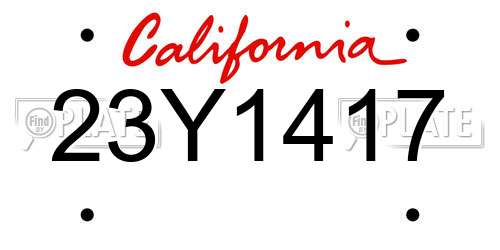 23Y1417 California License Plate